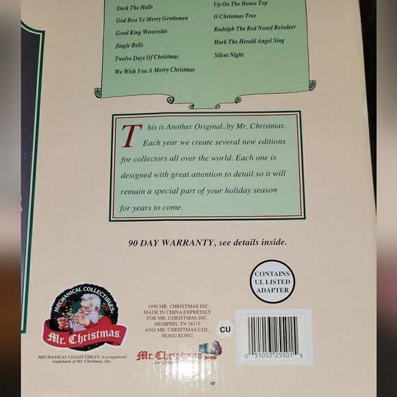 Mr. Christmas Santa's Barbershop Quartet Animated Singing Bears in Box - Vintage - Picture 8 of 17